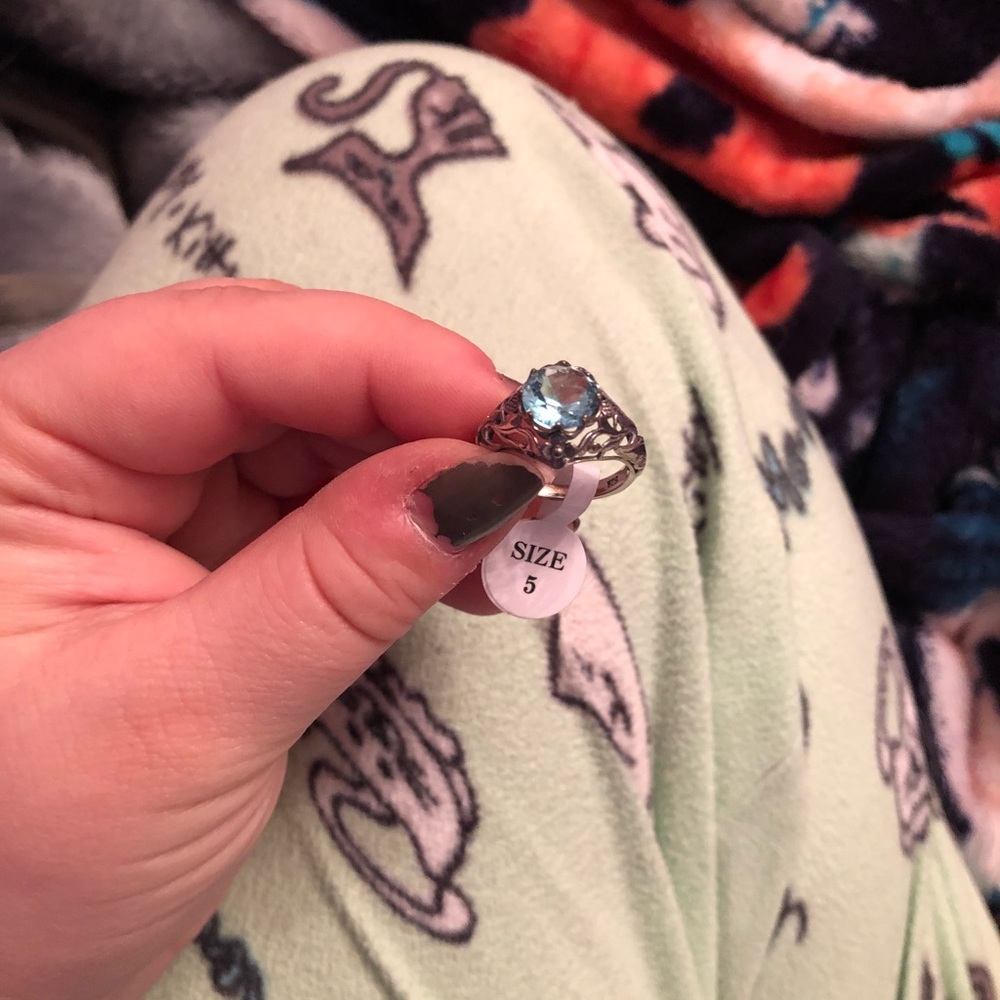 Sterling silver aquamarine ring.